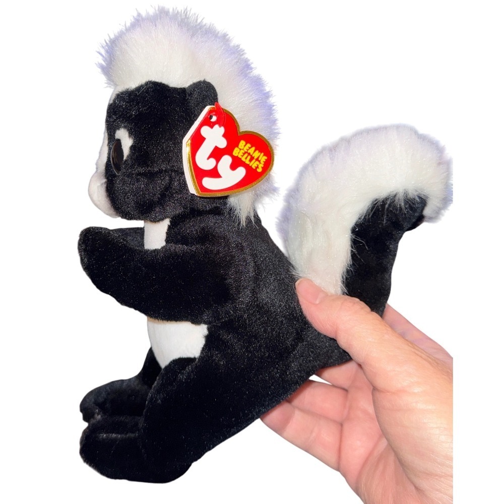 TY Beanie Bellies Rukus‎ Skunk Plush Stuffed Animal Toy Glitter Eyes 2021 NWT